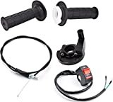 22mm Twist Throttle Accelerator Handle Grips, 50 90 110 125cc Pit Bike Dirtbike by Lucky Seven (Handle Grip + Cable + Throttle Clamp + flameout switch