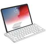 Nulaxy KM13 Bluetooth Keyboard with Sliding Stand, iPad Keyboard Supports Android Windows, Compatible for Apple iPad iPhone Samsung Tablets Phones - Silver