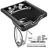 Happybuy Shampoo Bowl Sink Black ABS Plastic Salon and Spa Hair Sink Beauty Salon Equipment for Hair Stylists
