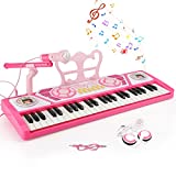 BAOLI 49 Keys Kids Piano Keyboard with Microphone, Multifunctional Portable Electronic Piano Educational Musical Instrument Toy, Birthday Gifts for Beginner Children Toddler Boys Girls Age 3-6