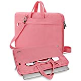 V Voova Laptop Bag 14 15 15.6 inch Carrying Case with Shoulder Strap,Slim Computer Sleeve Cover for Women Girls Compatible with MacBook Pro 16,HP Pavilion 15,Dell XPS 15,Acer Chromebook 14,Pink