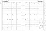 2022 Monthly Planner Refill 5-1/2' x 8-1/4', Runs from January 2022 to December 2022, Two Pages Per Month, Desk Size 4, 7-Hole Punched