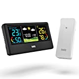 Raddy WF-55C Weather Station Wireless Indoor Outdoor Thermometer Hygrometer Color Display Weather Forecast with Extra Sensor for Home Use