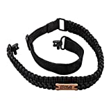 TLO Outdoors Paracord Gun Sling - Tactical 2-Point Rifle Sling, Extra Wide, Adjustable Strap with Swivels for Rifle, Shotgun, and Crossbow for Hunting, Shooting, Gun Safety (550 Rated Nylon)