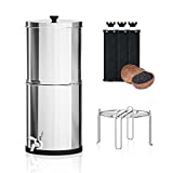Joypur High Capacity Gravity-Fed Water Filter System with 3 Purification Filters and Stand for Home Camping Travel Outdoor Activities Emergencies,3 Gallon Countertop Water Filter System