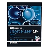Office Depot® Brand Inkjet & Laser Paper, Letter Size (8 1/2' x 11'), 28 Lb, White, Ream Of 500 Sheets