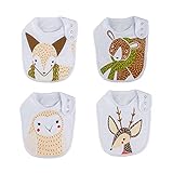 4-Pack Newborn Baby Bandana Drool Bibs for Boys and Girls, Toddler Unisex Extra Large Bibs for Drooling and Teething by LNGLAT