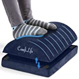 ComfiLife Foot Rest for Under Desk at Work – Adjustable Memory Foam Foot Rest for Office Chair & Gaming Chair – Ergonomic Design for Back & Hip Pain Relief (Navy)