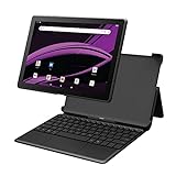 Packard Bell 10' Tablet with Detachable Keyboard, Android 11 Go, 1920x1200p FHD Display, 2GB RAM, 32GB Storage, Micro SD Expansion Slot, Dual Speakers, WiFi, Bluetooth, 2MP Front & Rear Camera, Black