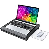 WOKA Lap Desk with Removable Wrist Pad, Fit Up to 17‘’ Laptop, Left & Right-Handed Lapdesk, Portable Laptop Desk with Sliding Mouse Pad, Working on Bed, Sofa, Writing or Drawing on Lap (Black)