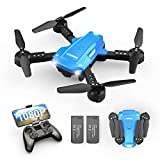 GGBOND Drones with Camera for Kids 1080P HD FPV,Mini RC Drone for Beginners with 3D Flips,Headless Mode,Voice Control,One Key Sart, Speed Adjust, Altitude Hold, 2 Batteries