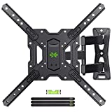 USX MOUNT Full Motion TV Mount, Swivel Articulating Tilt TV Wall Mount for 26-55' LED, OLED, 4K TVs, TV Bracket Wall Mount with VESA 400x400mm Up to 60lbs, Perfect Center Design -XMM006-1