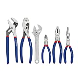 WORKPRO 6-Piece Large Pliers & Wrench Set (10' Water Pump Pliers, 10' Slip Joint Pliers, 8' Long Nose Pliers, 8' Linesman Pliers, 6' Diagonal Pliers, 8' Adjustable Wrench) for DIY & Home Use, W001329A