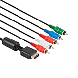 TENINYU Compatible with PS2/PS3/PS3 Slim HDTV-Ready TV HD Component AV Cable 5-Wire 6FT Black