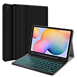 PIMOFEE Backlit Keyboard Case for Samsung Galaxy Tab S6 Lite 10.4' 2022/2020,Smart Tablet Case for Galaxy Tab S6 Lite SM-P610/P615/P615/P619 with Detachable Bluetooth Keyboard with S Pen Holder, Black