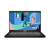 MSI Modern 14 14' Ultra Thin & Light Business Laptop: Intel Core i5-1235U Iris Xe 8GB 512GB NVMe, 180-Degree Lay-Flat, USB Type-C w/ PD Charging, MicroSD Card Reader, Win 11 Home: Black C12M-032