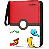 TCGAMES Card Binder 4-Pocket, 440 Pockets Trading Card Games Collection Binder with Sleeves Red