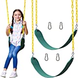 Jungle Gym Kingdom Swing Set Accessories - 2 Pack, Heavy Duty Parts, Chain & Seat - Playground Swings for Kids Backyard Outdoor Swingset (Green)