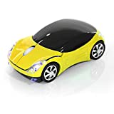 Bewinner Wireless Mouse for Kids, 2.4G Wireless Mouse with USB Receiver, Car Wireless Mouse Bluetooth Optical Mouse 1600DPI for Laptop PC Tablet Gaming Office Mac Windows (Yellow)