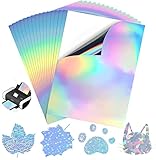 25 Pcs Printable Holographic Sticker Paper for Your Ink Jet Printer 8.3 x 11.8 Inches Dries Quickly Waterproof Sticker Paper Rainbow Vinyl Sticker Paper