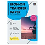 PPD Inkjet Premium Iron-On White and Light Colored T Shirt Transfers Paper LTR 8.5x11” Pack of 20 Sheets (PPD001-20)