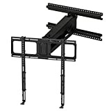 MantelMount MM340 Above Fireplace Pull Down TV Mount - with Patented auto-straightening, auto-stabilization, 2 Gas Pistons, Adjustable Motion Stops, Wire tabs & Safety Pull-Down Handles