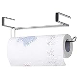 Paper Towel Hanger Holder Stainless Steel Kitchen Roll Paper Towel Holder Tissue Hanger Organizer Rack for Kitchen Under Cabinet Over Door (Paper Towel Holder)