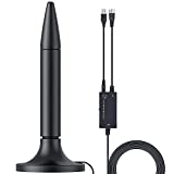 Amplified HD Digital TV Antenna,300 Miles Long Range Reception Indoor HDTV Antenna with Amplifier,Support 4K 1080P VHF UHF TV Channels