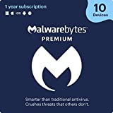 Malwarebytes Premium 4.5 Latest Version 2022 Antivirus Software | 12 Months, 10 Devices (PC, Mac, Android) [software_key_card]
