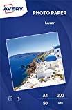Avery Satin Photo Paper, Laser Printer, Superior, 200g/sq m, White, 50 Sheets per Pack