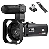 OIEXI 4k Video Camera Camcorder with 18X Digital Zoom,48MP Vlogging Camera for YouTube,3.0' IPS 270° Rotating Touchscreen,Camcorder with Microphone,Remote Control,IR Night Vision & 2 Batteries(Black)