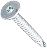 Small Parts 1016KWTF Steel Self-Drilling Screw, Zinc Plated Finish, Wafer Head, Star Drive, #3 Drill Point, #10-16 Thread Size, 1' Length (Pack of 50)