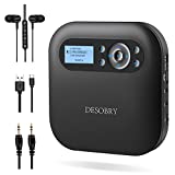 CD Player Portable, DESOBRY Bluetooth CD Player with Speakers, Portable CD Player for Car and Home, 2000mAh Rechargeable CD Player with LCD Screen Bluetooth Visibility and Headphone