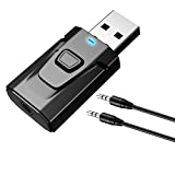 PNGKNYOCN USB Bluetooth 5.0 with 3.5mm AUX 4-in-1 Wireless Audio Transmitter Receiver Adapter for TV/Home Audio System