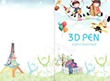 CZFRIEND Reusable Color Printing Paper Mold Picture Book with 1 Transparent Plastic Plate, 3D Printing Pen Accessories, 3D Drawing and Doodle Model Making Arts & Crafts Drawing (20 pages, 40 patterns)