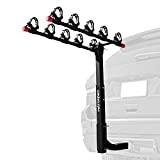 Retrospec Lenox Car Rack Five Bike Mount Hitch - 5 Bicycle Carrier - Class III or IV 2” Hitch - Compact Foldable Steel Frame