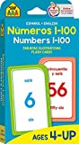 School Zone - Bilingual Numbers 1-100 Flash Cards - Ages 4+, Preschool to Kindergarten, ESL, Language Immersion, Addition, Subtraction, and More (Spanish and English Edition) (Spanish Edition)