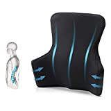 Back Support Pillow for Chair – Car Seat Lumbar Support for Back Pain Relief, Large Ergonomic Memory Foam Back Cushion for Posture Improve, Suitable for Driver, Office/Computer/Gaming Chair