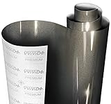VViViD+ Ultra Gloss Candy Charcoal Grey Vinyl Car Wrap Premium Paint Replacement Film Roll with Nano Air Release Technology, Stretchable Protective Cap Liner, Self Adhesive (1ft x 54')