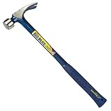 Estwing - E3‐25SM BIG BLUE Framing Hammer - 25 oz Straight Rip Claw with Forged Steel Construction & Shock Reduction Grip - E3-25SM Silver