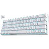 RK ROYAL KLUDGE RK61 Wireless 60% Triple Mode BT5.0/2.4G/USB-C Mechanical Keyboard, 61 Keys Bluetooth Mechanical Keyboard, Compact Gaming Keyboard with Software (Hot Swappable Red Switch, White)