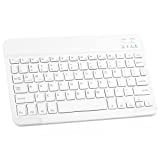 Ultra-Slim Bluetooth Rechargeable Keyboard for Samsung Smart TV and All Bluetooth Enabled iPads, iPhones, Android Tablets, Smartphones, Windows pc - Pure White