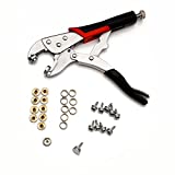 Calissa Offshore Tackle Heavy Duty Snap Setter Fastener Pliers Tool Kit for Fastening Metal Snap Rings – Vise Grip Marine Grade Canvas Tarp Boat Cover Installation, Sewing, Repair Set