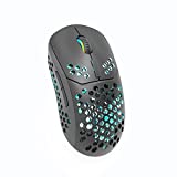 RGB Bluetooth Gaming Mouse Light Weight Silence Rechargeable Honeycomb Durable Computer Mice with Side Button 7 Lights 3 DPI for Laptop Mac Windows Microsoft