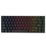 AK33 Geek RGB Mechanical Keyboard, 82 Keys Layout, Blue Switches, LED Backlit, Aluminum Portable Wired Gaming Keyboard, Pluggable Cable, for Games Work and Daily Use, Black