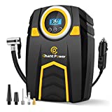 Air Compressor Tire Inflator,12V DC Car Tire Pump with Digital Pressure Gauge, 150PSI with Car Power Adaptor, Auto Shut Off for Car Tires, Bicycles and Other Inflatables, C P CHANTPOWER (1-Yellow)