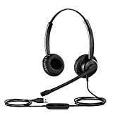 USB Headset for Microsoft Teams Meetings on PC, Video Conferencing Headset with Mute Button for Laptop, Skype Headset for Call & Chat, Zoom Class Headset for Online Teaching & Virtual Learning