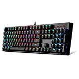 1STPLAYER DK5.0 RGB Gaming Mechanical USB Wired Keyboard with Linear and Quiet-Red Switches, Ergonomic Design and Fast Actuation 104 Key LED RGB Backlit Computer Laptop Keyboard for Windows PC Gamers