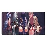 Ennary Ganyu Genshin Impact Fischl Large Gaming Mouse Pad XXL Extended Mat Desk Pad Mousepad with Non-Slip Computers Laptop Office&Home 750x400x3mm (29.5x15.8x0.12 Inch)