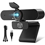 Webcam with Microphone 1080P USB Web Camera Full HD Widescreen Computer Camera for Desktop PC Laptop Mac Zoom Skype Google Meeting Video Calling Recording Conference Online Teaching Business Gaming